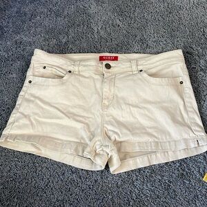 Lightly worn light khaki size 32 Guess jean shorts